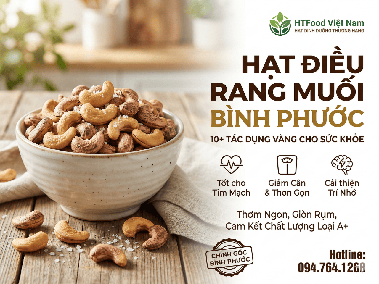 Tac dung cua hat dieu rang muoi la gi